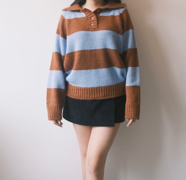 Jennie Style Polo Stripped Top