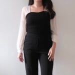 Patched Seethrough Top