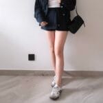 [Premium] Fall’s Navy Ribbon Skorts