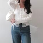 [Premium] Super Pretty Floral Eyelet Wool Cardigan - Image 11