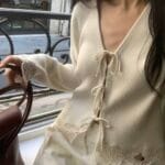 [Premium] Super Pretty Floral Eyelet Wool Cardigan - Image 18