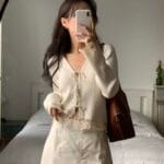 [Premium] Super Pretty Floral Eyelet Wool Cardigan - Image 19