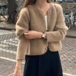 [Premium] OUNCE Angora Gold-Button Cardigan