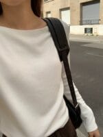 [Premium] OUNCE Boat Neck Rib Crop Tee - Image 15