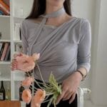 2 Ways Ruffle Wrapped Choker Top - Image 2