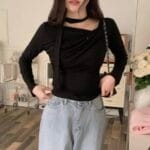 2 Ways Ruffle Wrapped Choker Top - Image 12