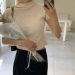 Pleated Mock Neck Crop Top - Image 5