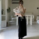 Pleated Mock Neck Crop Top - Image 6