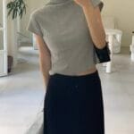 Pleated Mock Neck Crop Top - Image 11