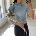 Pleated Mock Neck Crop Top - Image 13