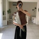 Pleated Mock Neck Crop Top - Image 15