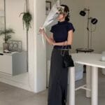 Pleated Mock Neck Crop Top - Image 16