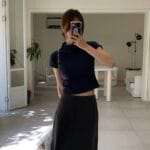 Pleated Mock Neck Crop Top - Image 17