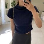 Pleated Mock Neck Crop Top - Image 18