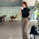 Pleated Mock Neck Crop Top - Image 23