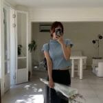 Pleated Mock Neck Crop Top - Image 27