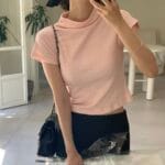 Pleated Mock Neck Crop Top - Image 28