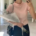 Pleated Mock Neck Crop Top - Image 29