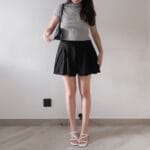 Pleated Mock Neck Crop Top - Image 32