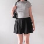 Pleated Mock Neck Crop Top