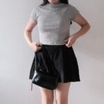 Pleated Mock Neck Crop Top - Image 34