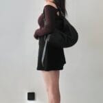 Suede Baguette Shoulder Bag - Large - Image 3