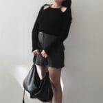 Suede Baguette Shoulder Bag - Large - Image 16