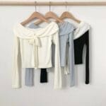 Elegant Ribbon Offshoulder Top - Image 5