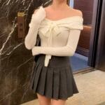 Elegant Ribbon Offshoulder Top - Image 6