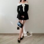 Elegant Ribbon Offshoulder Top - Image 19