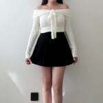 Elegant Ribbon Offshoulder Top - Image 21