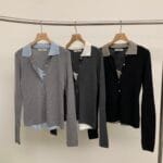 Two Tone Collar Knit - Image 3