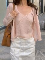 Mohair x Wool Eyelet Twin Set - Image 25