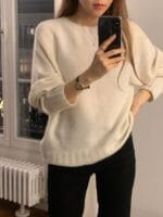 [Premium] OUNCE Racoon Cashmere Knit Sweater - Image 3