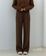 Velvet Pleated Wide Legs Pants - Image 6