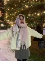 [Premium] OUNCE Alpaca Wool Soft Pastel Scarf - Image 7