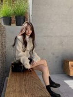 [Premium] Wool Knit Hooded Cardigan - Image 5