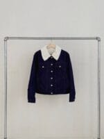 [Premium] Denim Patched Mouton Coat - Image 2
