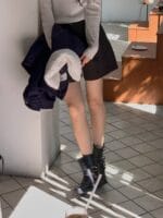 [Premium] Denim Patched Mouton Coat - Image 10