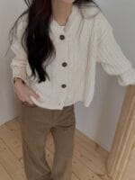 [Premium] Cable Knit Cardigan - Image 5