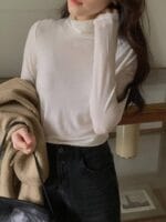 [Premium] Souffle Wool Turtleneck Basic Top - Image 12