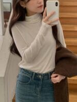[Premium] Souffle Wool Turtleneck Basic Top - Image 14