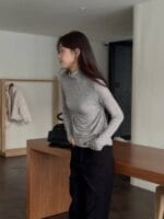 [Premium] Souffle Wool Turtleneck Basic Top - Image 18