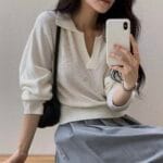 [Premium] Soft Knit Collar Pullover - Image 4