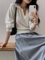 [Premium] Soft Knit Collar Pullover - Image 5