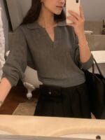 [Premium] Soft Knit Collar Pullover - Image 6