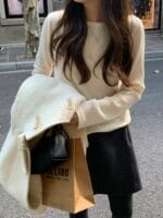 [Premium] OUNCE Pleated Boat Neck Long Sleeve Tee - Image 3