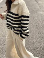 Half Zip Stripes Knit - Image 30