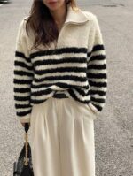 Half Zip Stripes Knit - Image 34
