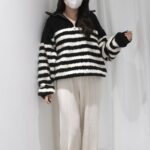 Half Zip Stripes Knit